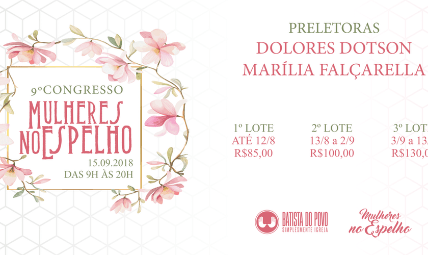 O 9º Congresso Mulheres no Espelho será realizado em São Paulo, no dia 15 de setembro de 2018. (Imagem: Divulgação)