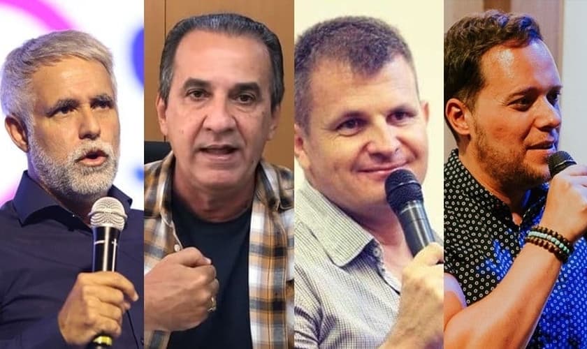 Pastores Cláudio Duarte, Silas Malafaia, Rina e André Valadão são alguns dos que declararam seu apoio publicamente a Bolsonaro. (Imagem: Edição - Guiame)