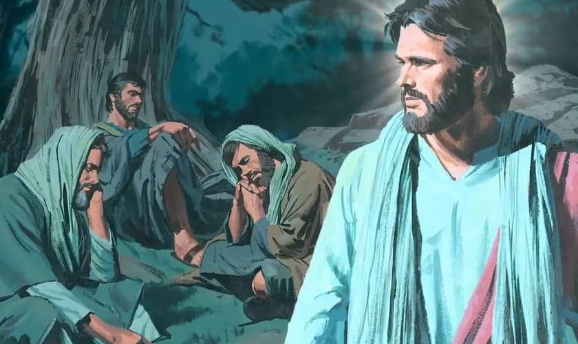 O Mestre deixa os discípulos vigiando, pede que fiquem esperando por ele enquanto vai orar. (Imagem: librodecielo.com)