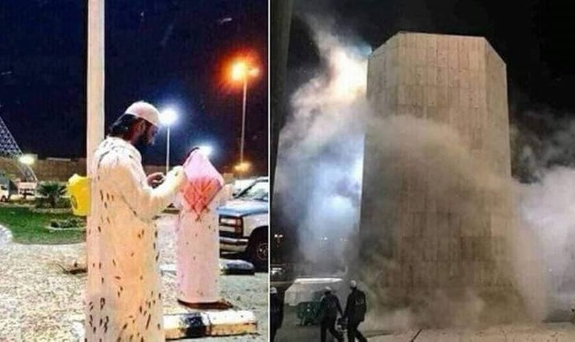 Dezenas de milhares de gafanhotos invadem Meca (Foto: Reprodução/Twitter)