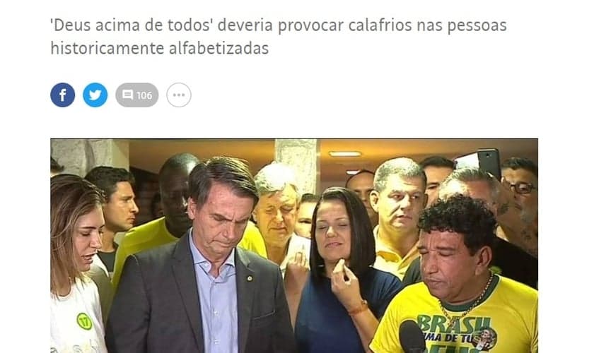 Artigo de Hélio Scwartsman compara cristãos a terroristas. (Imagem: Reprodução)