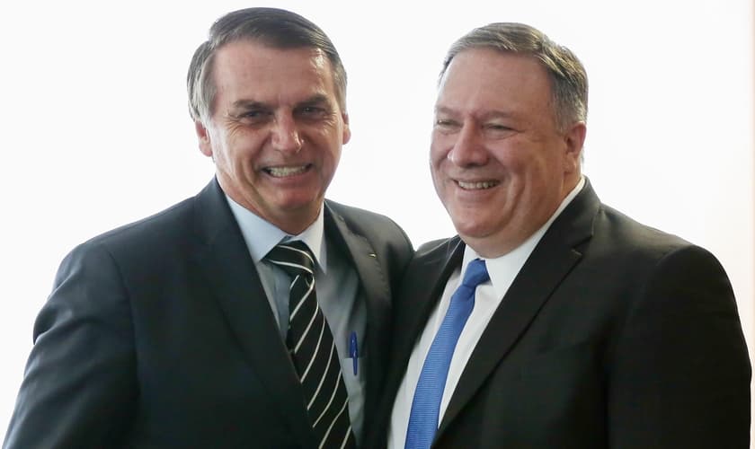Presidente Jair Bolsonaro e secretário de Estado norte-americano, Mike Pompeo. (Foto: Marcos Correa/Reuters)