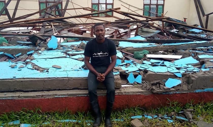 Centro de apoio da Missão Mãos Estendidas em Beira, Moçambique, foi completamente destruído. (Foto: MME/Guiame)