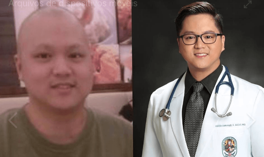 O filipino Albien Emmanuel Gacias venceu um câncer de pulmão e se formou em medicina. (Foto: Reprodução)