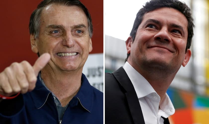 Presidente Jair Bolsonaro e ministro da Justiça Sérgio Moro. (Foto: Silvia Izquierdo/AP/Rodolfo Buhrer/Reuters)