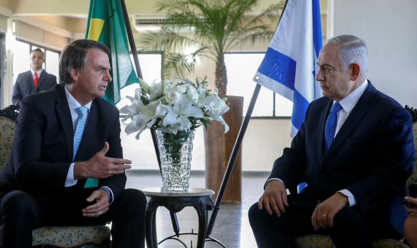 Jair Bolsonaro e o primeiro-ministro israelense Benjamin Netanyahu no Rio de Janeiro, em 28 de dezembro de 2018. (Foto: Agência Brasil/AFP/Fernando Frazão)