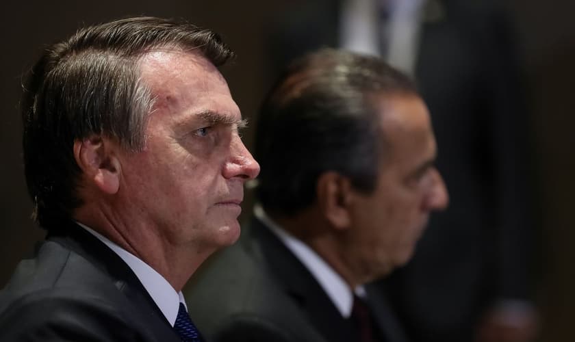 Presidente Jair Bolsonaro ao lado do pastor Silas Malafaia durante almoço com líderes evangélicos. (Foto: Marcos Corrêa/PR)