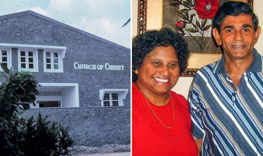 Pr. Harold Thomas e sua esposa, Lilani, líderes da Igreja de Cristo, no Sri Lanka. (Foto: Arquivo pessoal e Betty Choate)