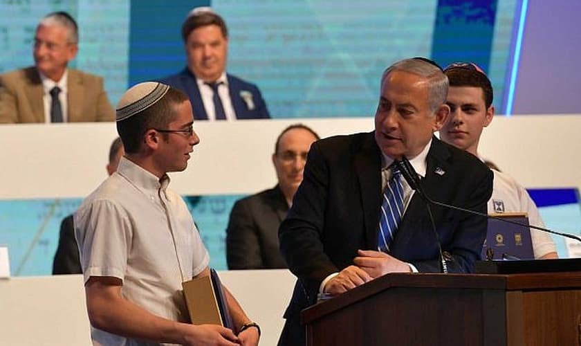 Primeiro-ministro Benjamin Netanyahu no Quiz Bíblico Internacional, no Dia da Independência de Israel. (Foto: Kobi Gideon/GPO)
