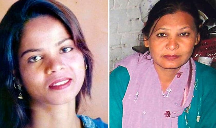 Depois que Asia Bibi (esquerda) foi liberada do Paquistão, Shagufta Kausar (direita) foi colocada em sua cela. (Foto: Reprodução)