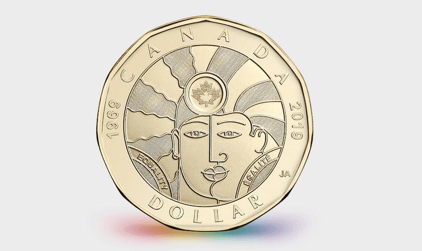 “Moeda da Igualdade” tem valor de US$ 1. (Foto: Reprodução/CanadianMint)