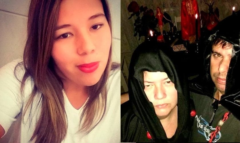 A polícia suspeita de que a jovem Atyla Arruda Barbosa (esquerda) tenha sido morta pelo casal Sérgio e Simone (direita) em um ritual satânico. (Foto: Reprodução)