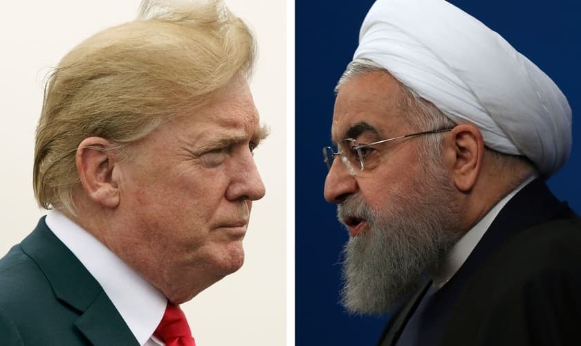 Montagem com fotos dos presidentes dos EUA, Donald Trump, e do Irã, Hassan Rouhani. (Foto: AP Photo)
