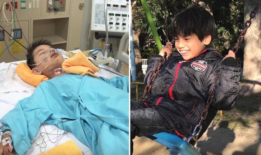 Arão enfrentou diversas cirurgias após seu nascimento. Hoje, aos 9 anos, ele é marcado por milagres. (Foto: Arquivo pessoal)