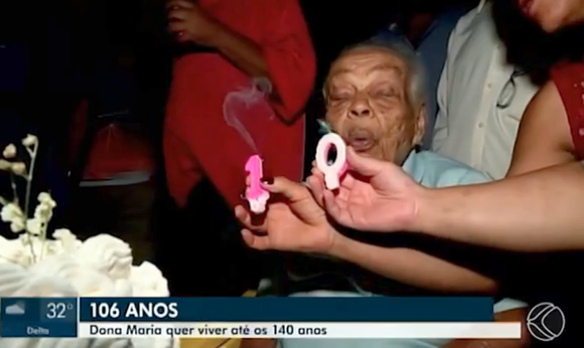 Moradora de Uberaba celebra 106 anos com festa de aniversário. (Foto: Reprodução/TV Globo)