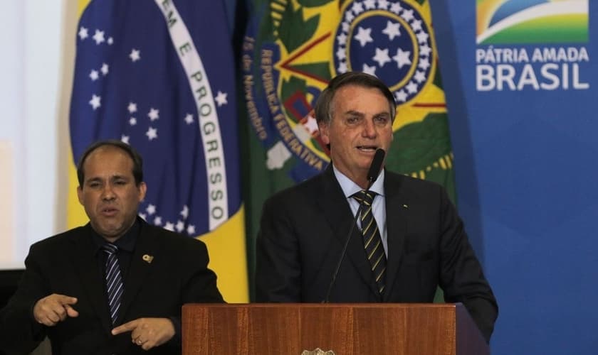Presidente Jair Bolsonaro em sua participação no Culto de Ação de Graças no Palácio do Planalto, em 17 de dezembro de 2019. (Foto: Valter Campanato/Agência Brasil)