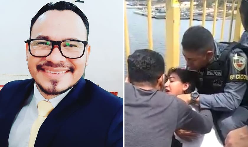 Pr. Ronaldo Oliveira em oração pela mulher, que tentava suicídio. (Foto: Reprodução/YouTube)