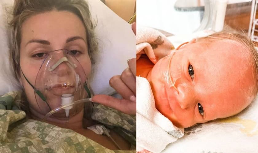 Angela Primachenko deu à luz a filha Ava enquanto estava em coma induzido após ser diagnosticada com Covid-19. (Foto: Reprodução/Instagram)