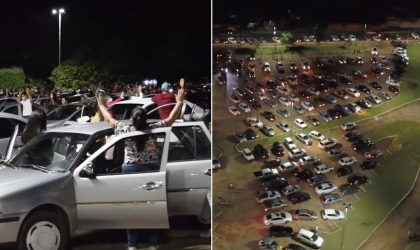 A Igreja Presbiteriana do Brasil reuniu carros em um parque de Costa Rica (MS). (Foto: IPB Costa Rica MS)