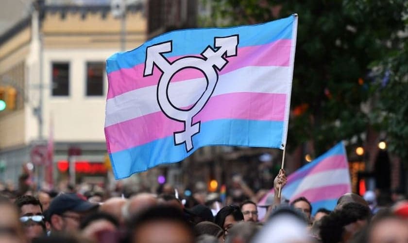 Bandeira de ativismo transgênero. (Foto: Reprodução/Sky News)