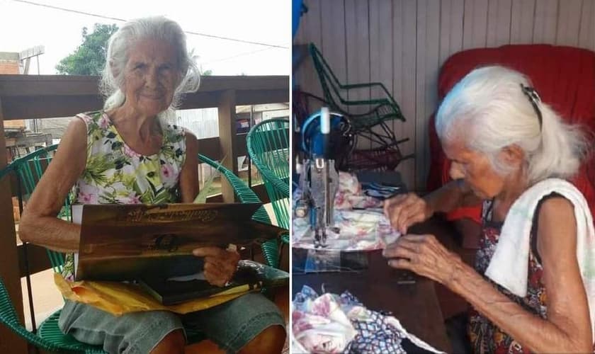 Maria Teixeira de Souza, de 103 anos, se recuperou do Covid-19. (Foto: Reprodução/A Crítica)