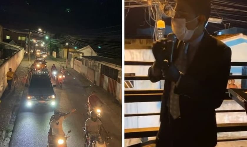 Culto foi feito em cima de trio elétrico acompanhado de carros em Bayeux, na Paraíba. (Foto: Instagram/Eron Cruz)