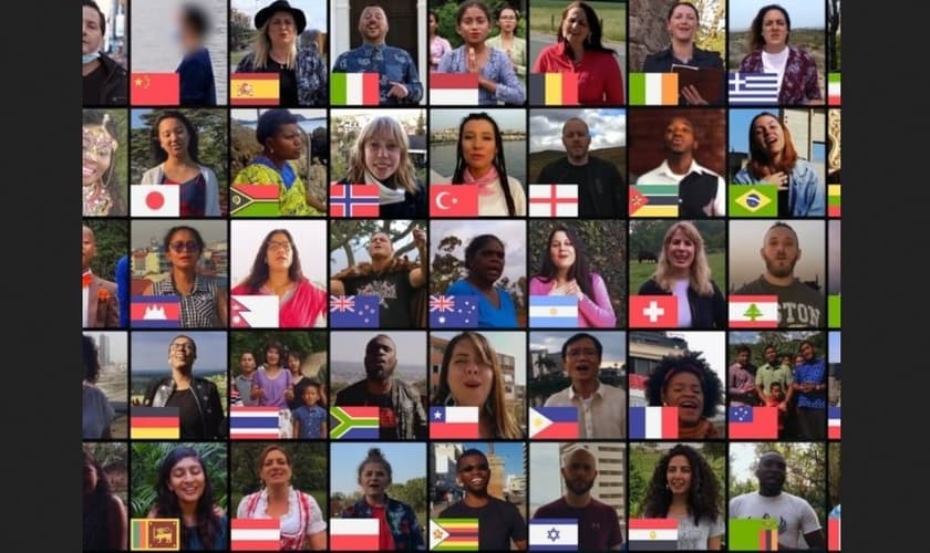 Países se juntam para cantar “Amazing Grace” e levar encorajamento em meio à pandemia. (Foto: Reprodução/GOD TV)