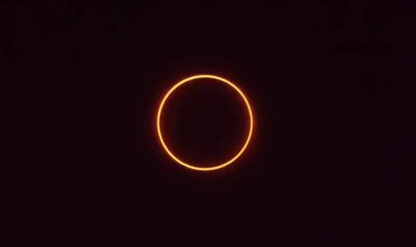 Eclipse solar anular registrado em 26 de dezembro de 2019, na Malásia. (Foto: Getty Images/iStockphoto)