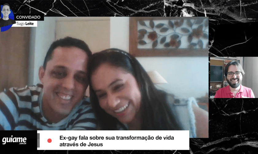 Tiago Leite (à esquerda) está casado há cerca de 5 anos com Aldeneide (à direita), com quem tem duas filhas. (Imagem: Guiame)