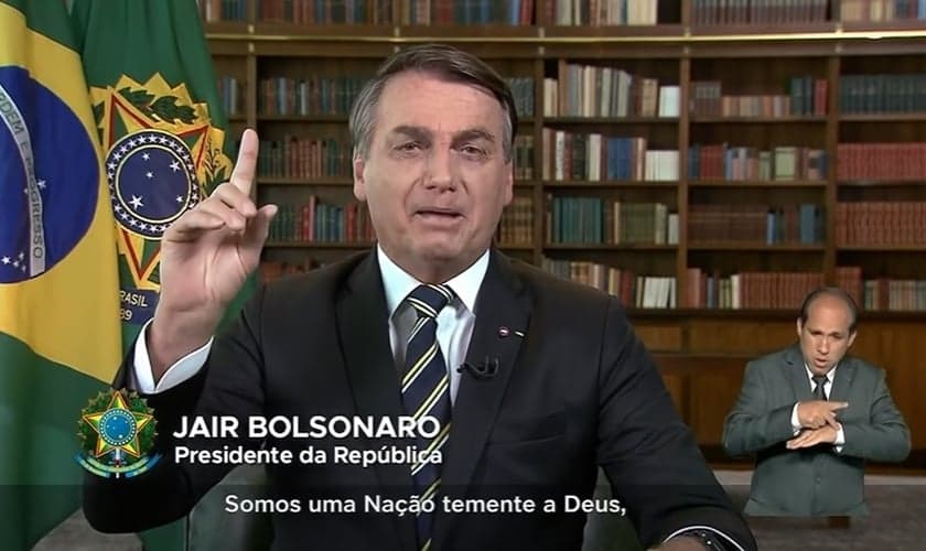 Jair Bolsonaro fez pronunciamento oficial pela TV, celebrando o Dia da Independência do Brasil. (Imagem: TV Brasil / Reprodução)