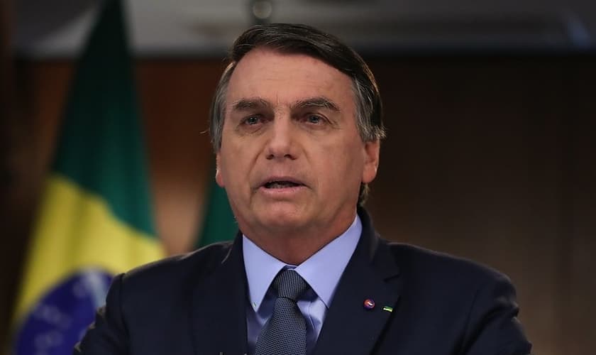 Presidente da República Jair Bolsonaro, durante gravação de discurso para a 75ª Assembleia Geral da ONU. (Foto: Marcos Corrêa/PR)