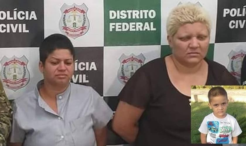 A mãe de Rhuan Maycon (à esq.) foi condenada junto com a companheira dela (à dir.) por matar e esquartejar o menino. (Foto: Divulgação/Polícia Civil e Reprodução/Facebook)