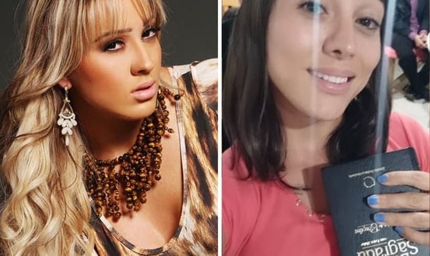 Cris Lopes em ensaio fotográfico e atualmente. (Foto: Montagem/Reprodução/RedeTV!/Instagram)