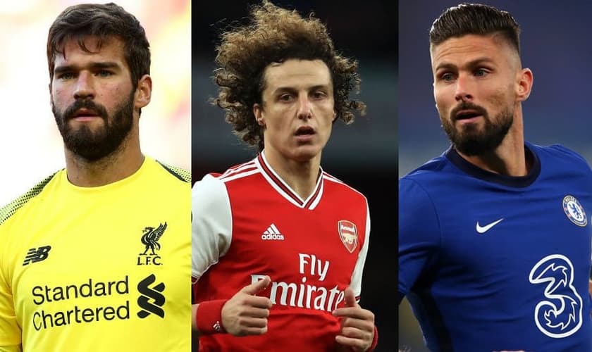 Jogadores como Alisson Becker, David Luiz e Olivier Giroud participaram da ação. (Foto: Montagem/Guiame/Getty Images)