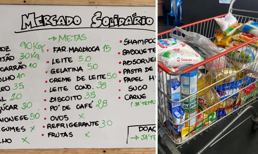 Famílias poderão encher o carrinho com produtos para a ceia de Natal no Mercado Solidário, em Petrópolis, no RJ. (Foto: Divulgação / Mevam Petrópolis)