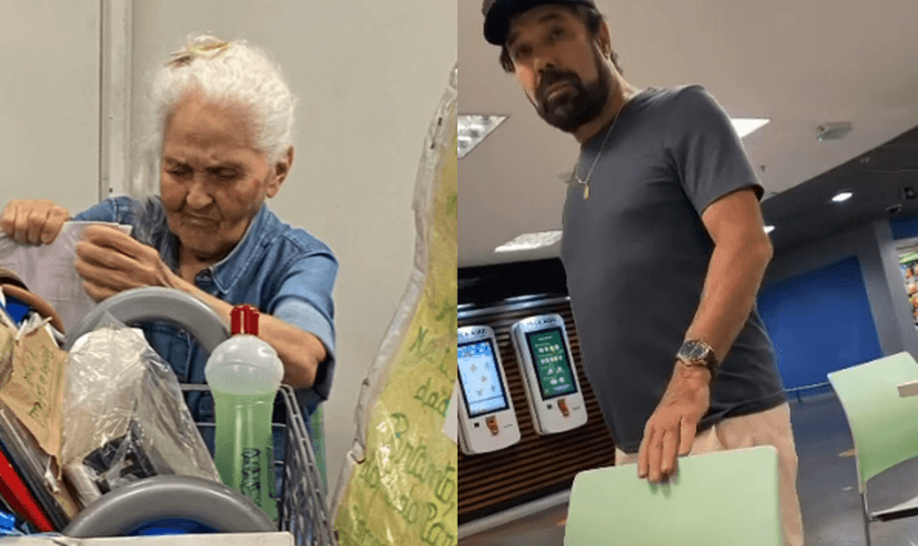 Missionária de 85 anos foi insultada por pregar no aeroporto de Brasília. (Foto: Instagram/Higor Moraes)