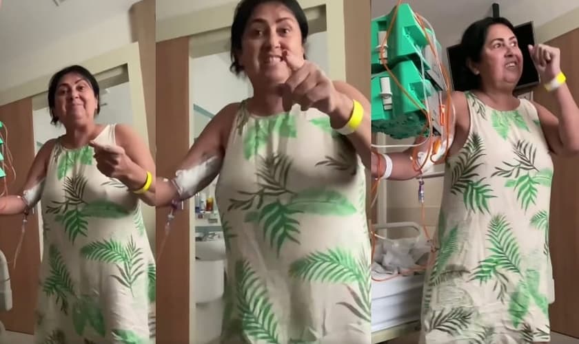 A mãe do cantor Marcos Freire, conhecida como Mama Alane, declarou palavras de fé no hospital. (Foto: Marcos Freire/Instagram)