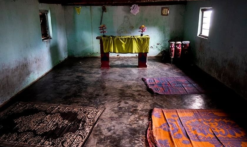 Igreja cristã na vila de Bilkondi, na Índia. (Foto: Reprodução / ICC)