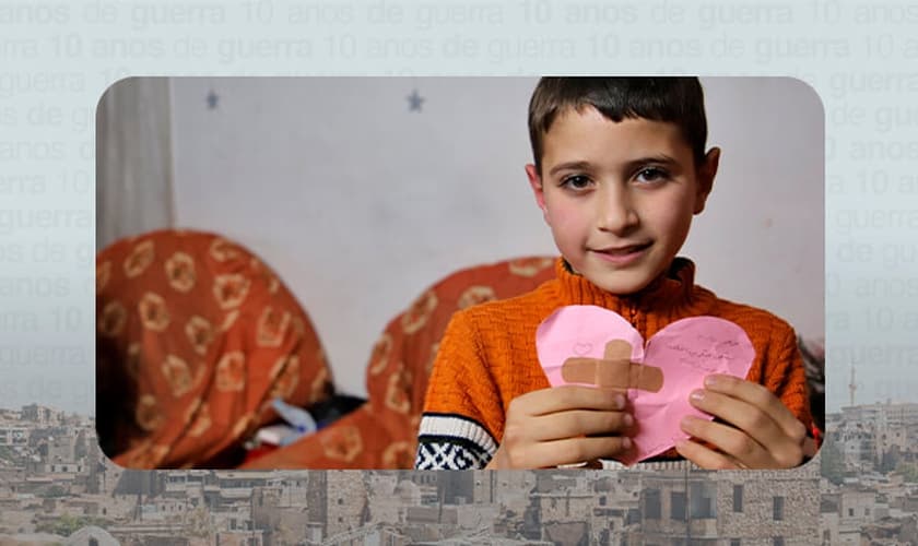 O menino cristão Michel nasceu no meio da Guerra da Síria e precisou fugir de casa com sua família para se proteger. (Foto: Divulgação/Portas Abertas).