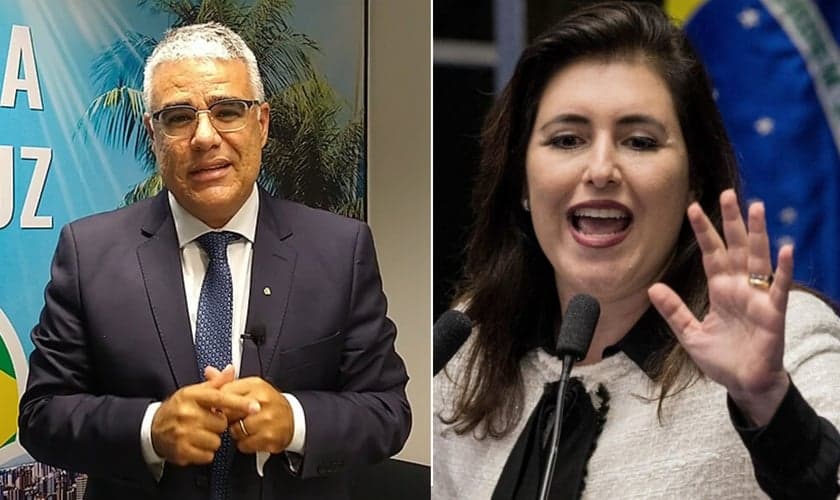 Senador Eduardo Girão, autor do projeto; senadora Simone Tebet, relatora. (Foto: Jefferson Rudy/Agência Senado)