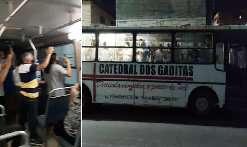 Ônibus da Catedral do Gaditas percorre hospitais de Cabo Frio. (Foto: Reprodução / Facebook)
