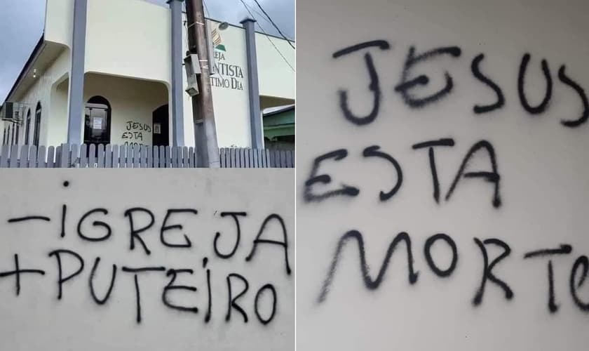 As imagens do vandalismo viralizaram nas redes sociais. (Foto: Reprodução/Facebook/Montagem Guiame)