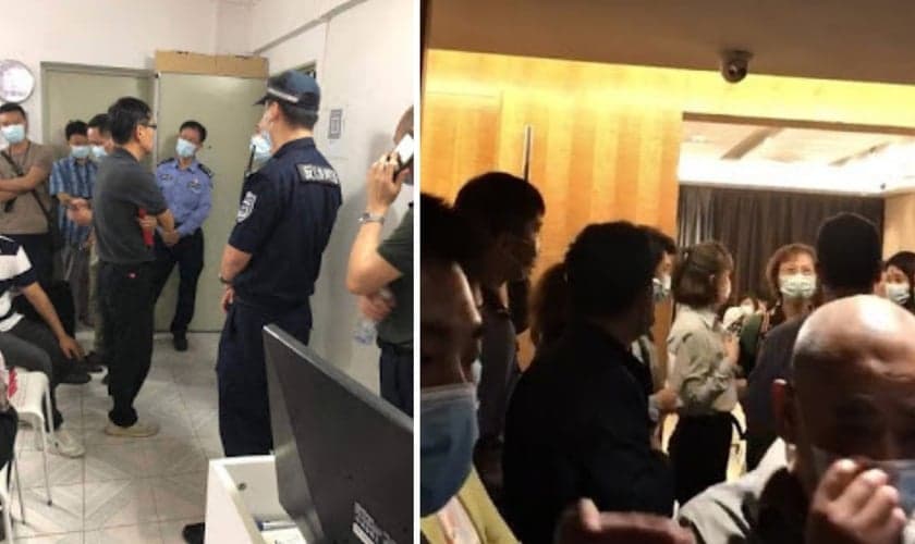 Igrejas são invadidas pela polícia chinesa durante culto de domingo. (Foto: Reprodução / China Aid)