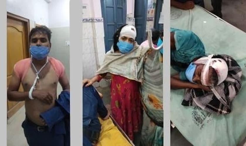 Pastor Ram Niwas e sua esposa Pinky no hospital. (Foto: Christian Solidarity Worldwide).