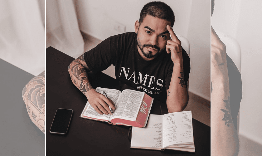 Yudi Tamashiro estudando a Bíblia. (Foto: Reprodução / Instagram)