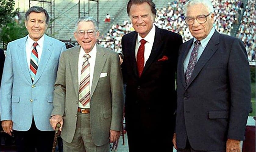 Cliff Barrows, Grady Wilson, Billy Graham e George Beverly Shea. (Foto: Billy Graham Evangelistic Association).