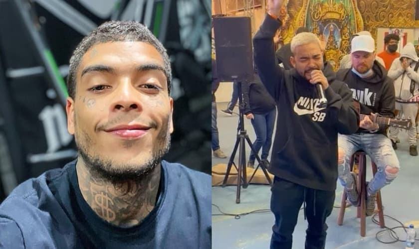 Yudi Tamashiro orou no funeral do cantor MC Kevin, em São Paulo. (Foto: Reprodução/Instagram)