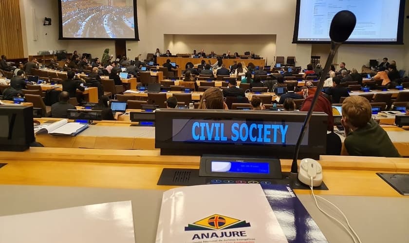 ANAJURE presente na Sessão Anual do Comitê da Organização das Nações Unidas (ONU) sobre Organizações Não Governamentais (ONGs) em janeiro de 2020. (Foto: reprodução / imprensa ANAJURE)