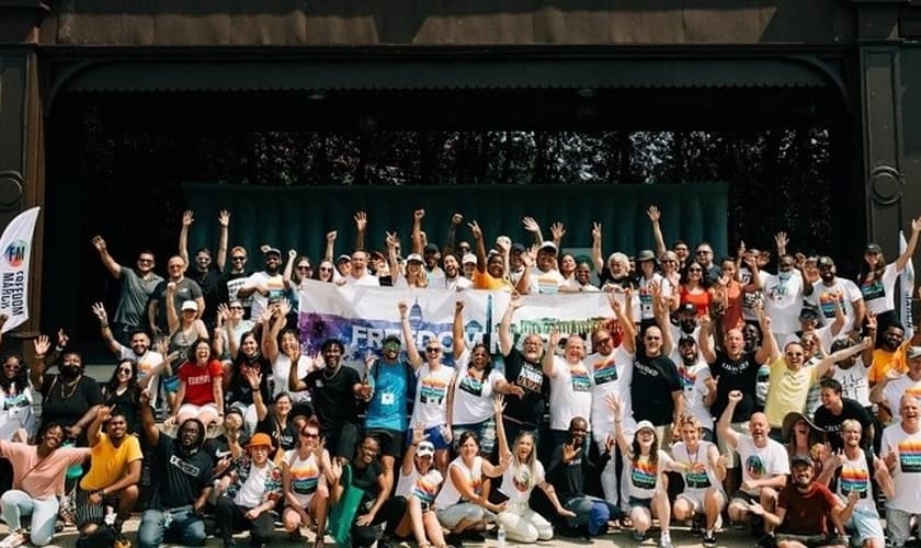 Grupo se reuniu no Sylvan Theatre em Washington, D.C., na Marcha da Liberdade em 5 de junho de 2021. (Foto: Reprodução / Bree Stevens)
