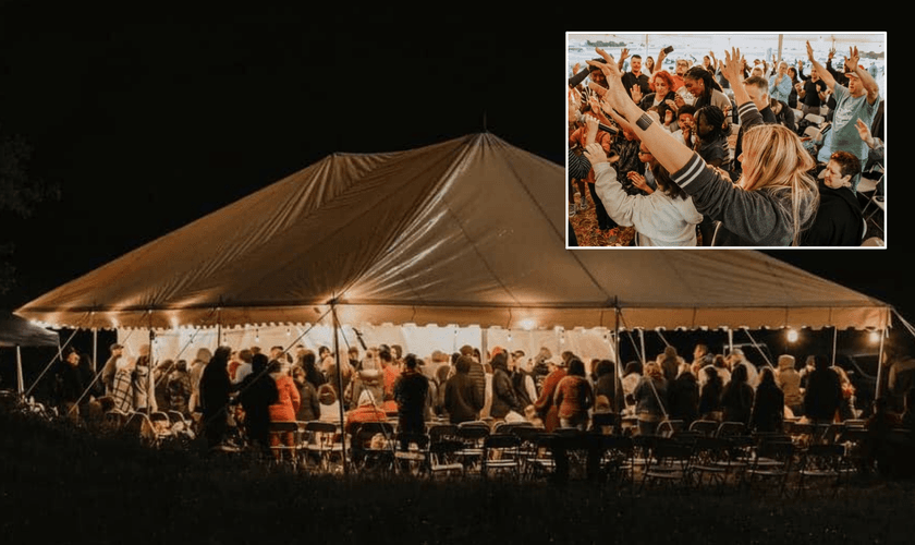 Tenda do “Campo dos Sonhos”, em Tennessee, EUA. (Foto: Reprodução / Facebook)